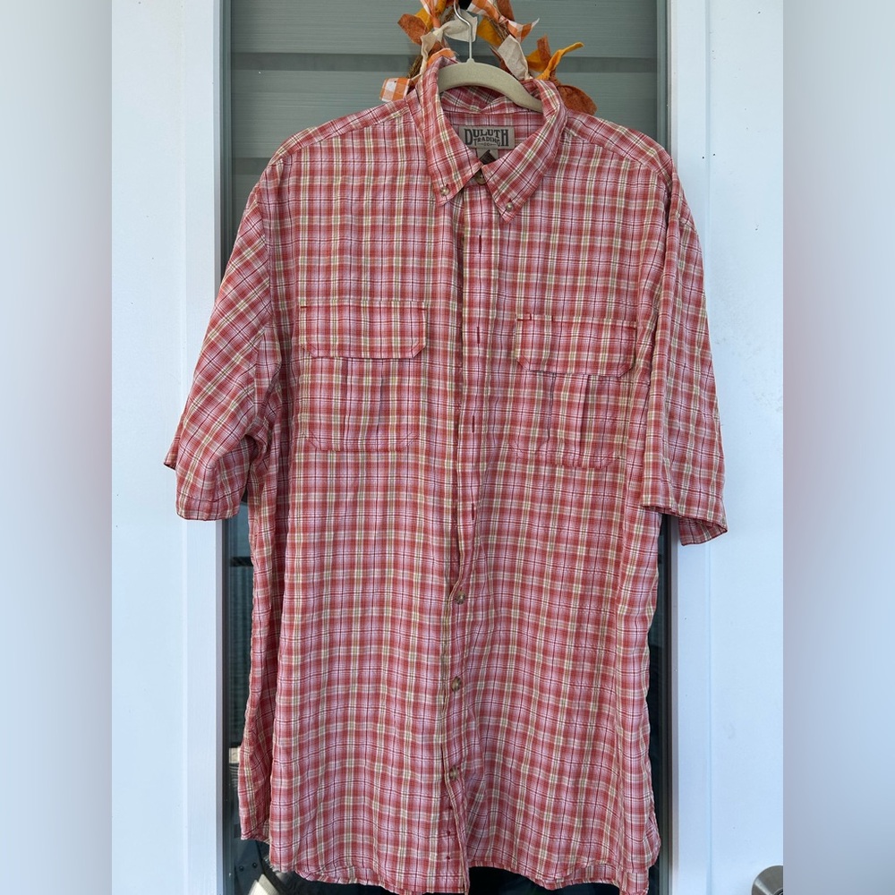 Duluth Trading Co Red Plaid Men's Shirt